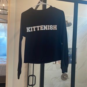 Kittenish XS Black Logo Lightweight Sweatshirt
